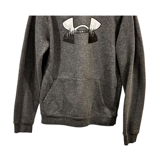 Under Armour Charcoal Gray Fleece Boys Pullover Hoodie Sweatshirt Youth XL - Picture 2 of 7